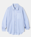다이아몬드 레이라(DIAMOND LAYLA) Side slit Stripe Cotton Shirt S139  Sky
