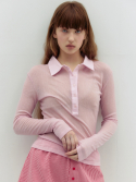익스파이어드걸(EXPIRED GIRL) 제이미 시어 셔츠 핑크