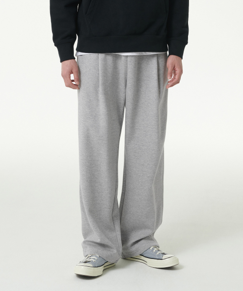 Широкие спортивные брюки со складкой [Medium Gray]