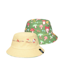 SHROOM FISHING REVERSIBLE BUCKET HAT beige