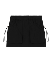 Shirring pocket mini skirt - BLACK