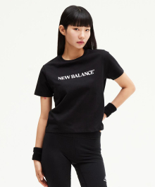 NBNEE2W412 / WOMEN 에센셜 베이직 반팔티 (BLACK)