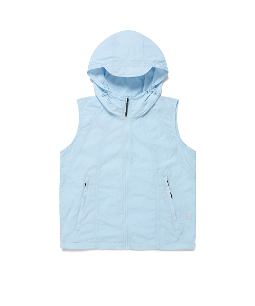 W HOODED VEST WIND BREAKER SKY BLUE(CV2EMFB962A)