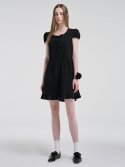 에트몽(ETMON) Puff String Mini Dress, Black
