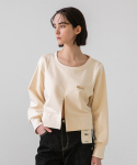 논앤논(NON AND NON) Layered Slit Point Sweatshirt (Ivory)