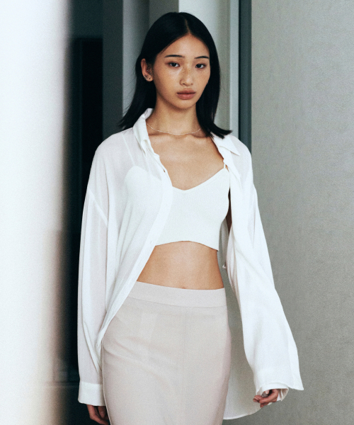 Natural Linkle Loose Fit Shirts (Ivory)