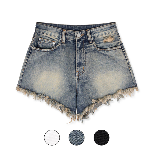 Lettering Denim Short Pants_3colors