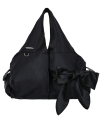 [Nylon] bow shoulder bag (black)