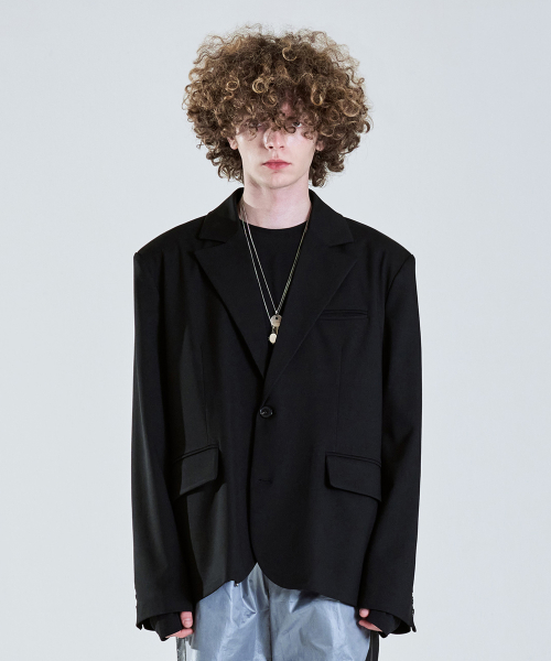 【LA MER MA MAISON】24SS★ PEARL SNAP BLAZER 라멀마메종(LA MER MA MAISON) PEARL SNAP BLAZER BLACK