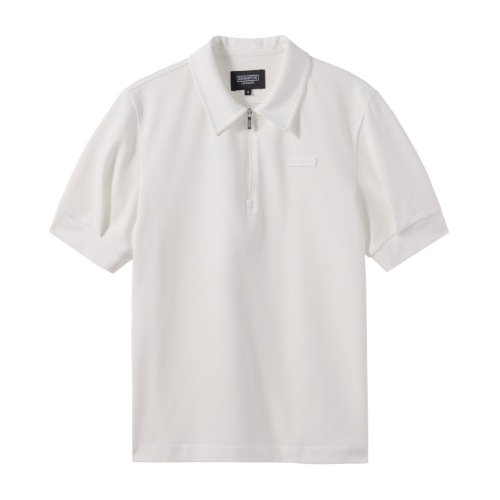 W HALF ZIP COLLAR T-SHIRT - WHITE (P242WTS352)