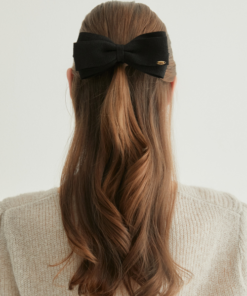 제이에스티나() LALA J 트위드 리본 헤어핀 - 블랙 (JALJHP4BS837FABK0) 상품 이미지