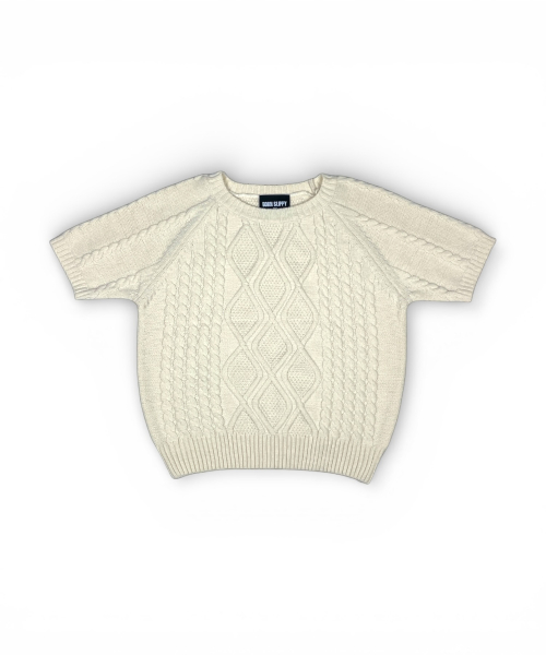 Cable Half Sleeve knit (Ivory)