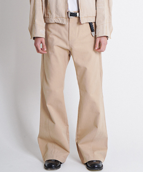 Брюки Signature Flare с хлястиком - Beige
