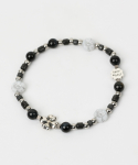 그레이노이즈(GRAYNOISE) Clover beads stone bracelet BK (925 silver)