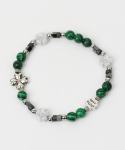 그레이노이즈(GRAYNOISE) Clover beads stone bracelet GR (925 silver)