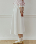 논로컬(NONLOCAL) Cotton Flared Long Skirt - Ivory