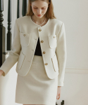 논로컬(NONLOCAL) Jane Tweed Mini Skirt - Ivory