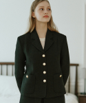 논로컬(NONLOCAL) Anna Tweed Goldish Jacket - Black