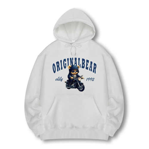 Худи Bear Bike на флисе и без White