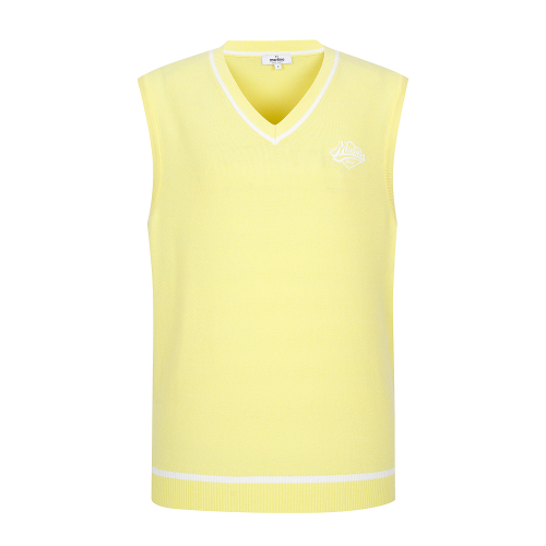 Pique V Neck Vest_Yellow (Men)