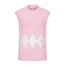 Argyle Knit Vest_L/Pink