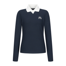Pullover Knit Collar Shirts_Navy
