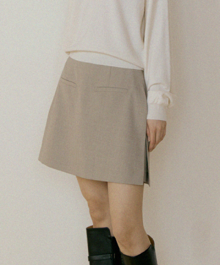 링서울(LINGSEOUL) summer wool skirt pants-gray