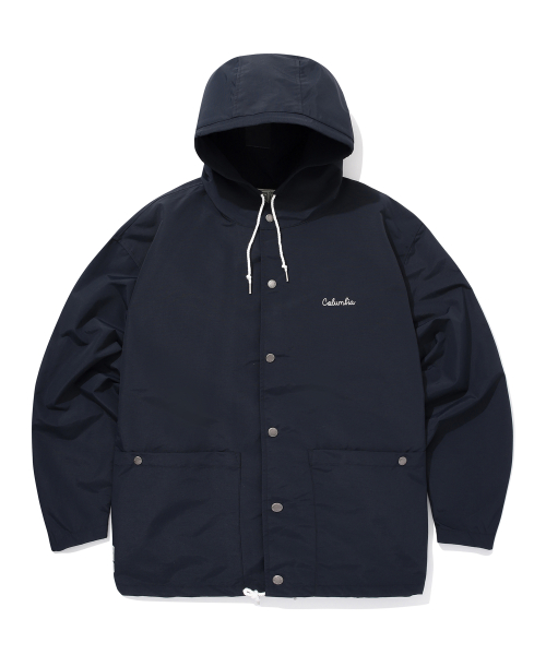 CLASSIC LOGO NYLON HOODIE JACKET Crown Navy