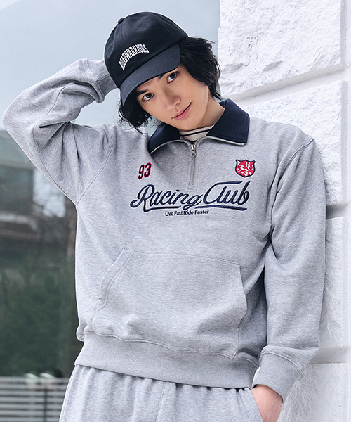 탑텐 테리 그래픽 하프 집업