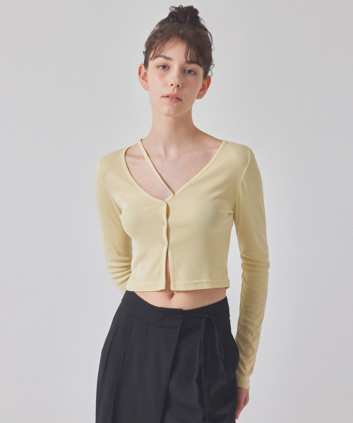 DIAGONAL STRAP SNAP CARDIGAN_T416OT803