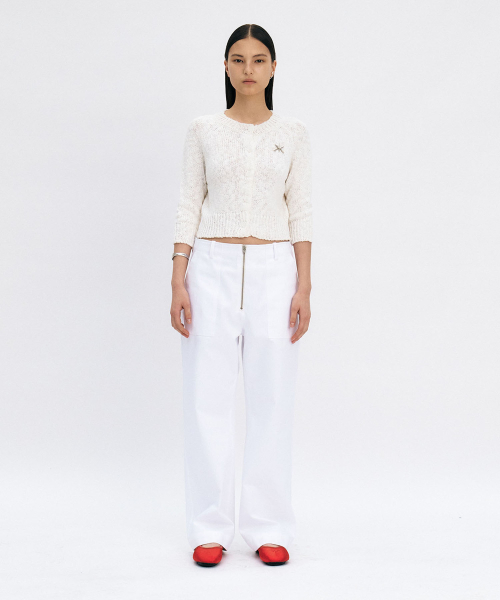 Брюки карго на молнии (White)
