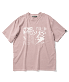 크러쉬드 펑크 반팔 티셔츠 - 피그먼트 핑크