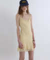 Vintage Lace Slip Mini dress (Yellow)