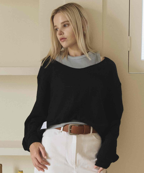Affable wool knit топ (черный)