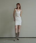 프롬웨얼(FROMWHERE) Ribbed Mini Dress Ivory