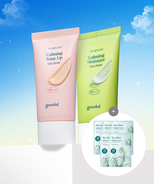구달() [SET] 구달 어성초 톤업 선크림 50ml + 수분 선크림 50ml(24AD)[증정] 순한마스크5매(랜덤) 상품 이미지