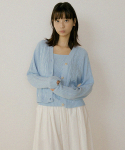 링서울(LINGSEOUL) whole garment knit cardigan-sky