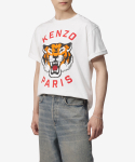 겐조(KENZO) 남성 럭키 타이거 오버핏 반소매 티셔츠 - 오프 화이트 / FE58TS0064SG02