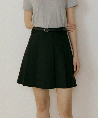 링서울(LINGSEOUL) pleated short skirt-black