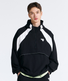 COLOR BLOCK PIPING ANORAK [BLACK]