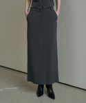 프롬웨얼(FROMWHERE) Classic Tailered Maxi Skirt Charcoal