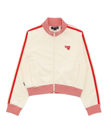 W TRACK CROP ZIP-UP [CREAM]