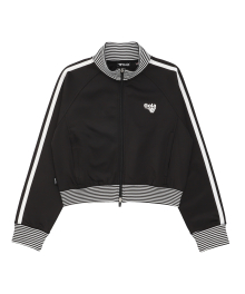 W TRACK CROP ZIP-UP [BLACK]