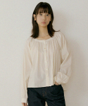 링서울(LINGSEOUL) stripe shirring volume blouse-cream
