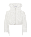 SHIRRING CUT OUT HOOD ZIP-UP_WHITE