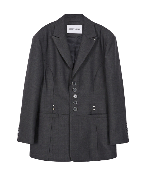 RIVET POINT OVERFIT BLAZER_CHARCOAL