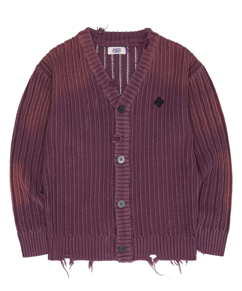Кардиган с рваным эффектом и варкой Purple