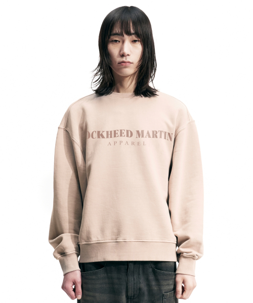 록히드마틴(LOCKHEED MARTIN) LM LOGO GARMENT DYED SWEATSHIRT (BEIGE