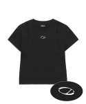 오드스튜디오(ODDSTUDIO) 오드 시그니처 컷오프 슬림 티셔츠 - BLACK