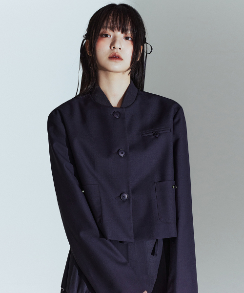 CORSAGE JACKET IN DARK GREY (однобортный жакет)